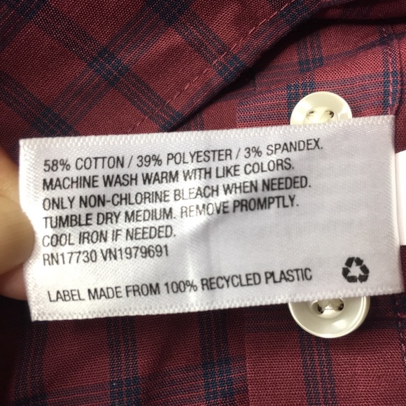 NWT Long Sleeve Button Down Shirt Deep Red Men XXL - Picture 6 of 9